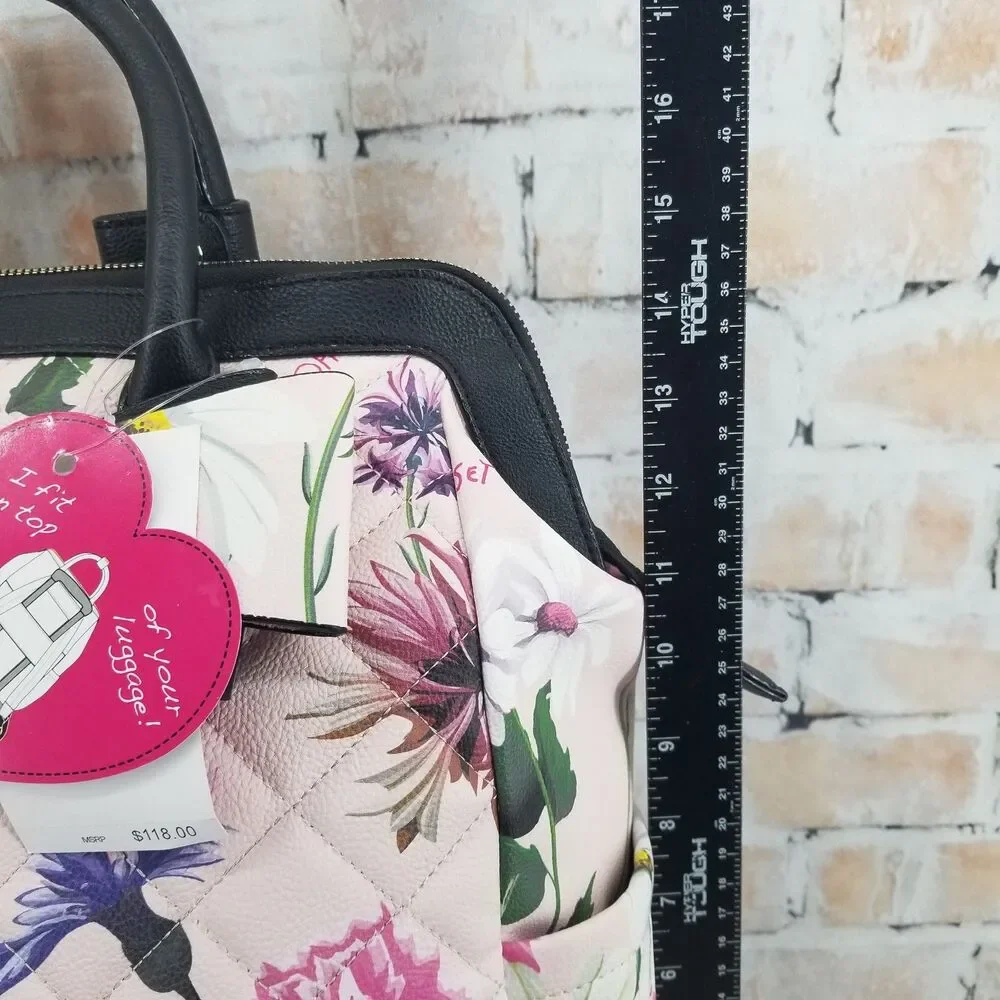 NWT Betsey Johnson Floral Print Backpack Approx 14